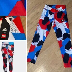 Adidas x classic Lego Collab Leggings Youth Size 11-12 Medium Lego Brick Print
